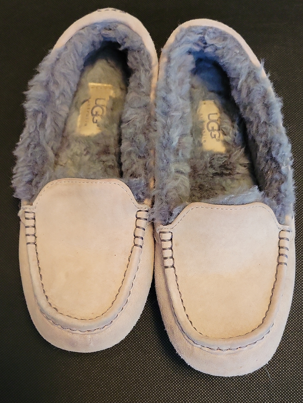 UGG Suede, Wool Shearling Lined Moccasin Slippers